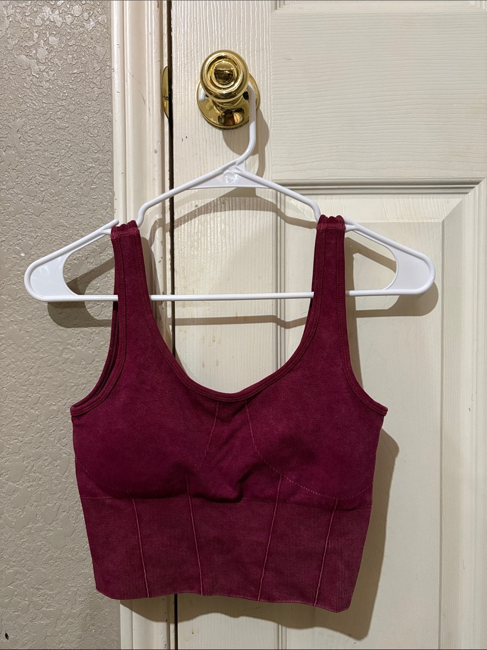 Women’s Cropped Tank Top in Burgundy